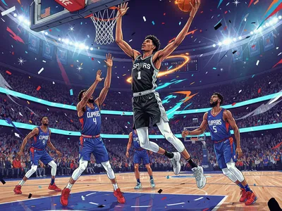 wemby s wild ride spurs hang on for 50th win in a clipper thriller